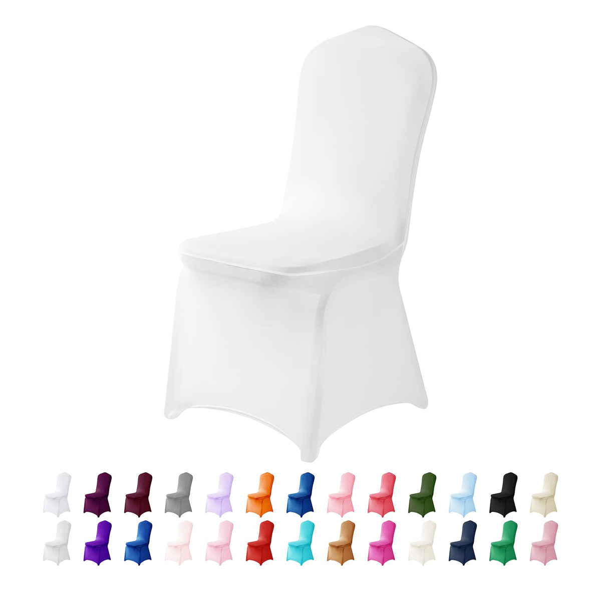 Spandex Chair Cover,25PCS,Chair Covers,Living Room Chair Covers,Removable Chair Cover Washable Protector Stretch Chair Cover for Party, Banquet,Wedding Event,Hotel(White)