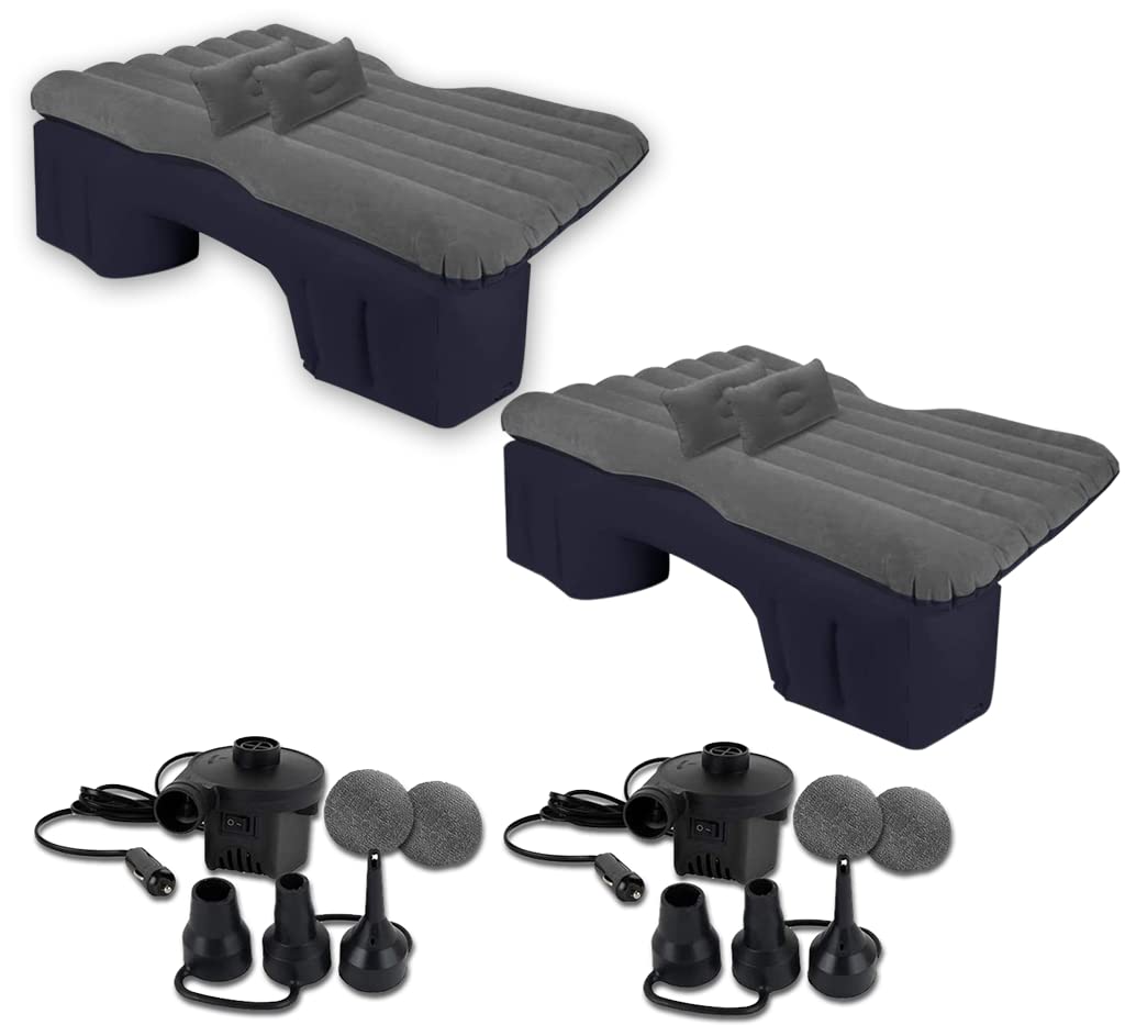 Zento Deals Truck and Car Air Mattress Backseat Bed - Premium Quality Portable Car Inflatable Mattress with 2 Pillows Universal fit (1 Pack)