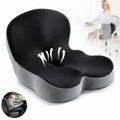 Car Interior Memory Foam Seat Cushion - 17.3x18.5in Natural Skin-Friendly Breathable Mesh Cloth, Non-Slip Stable Grip, Extended Zipper for Easy Removal & Washing, Adjustable Back Support, Bad Posture & Leg Pain Relief, Auto Accessories, Pad Seat Cushions
