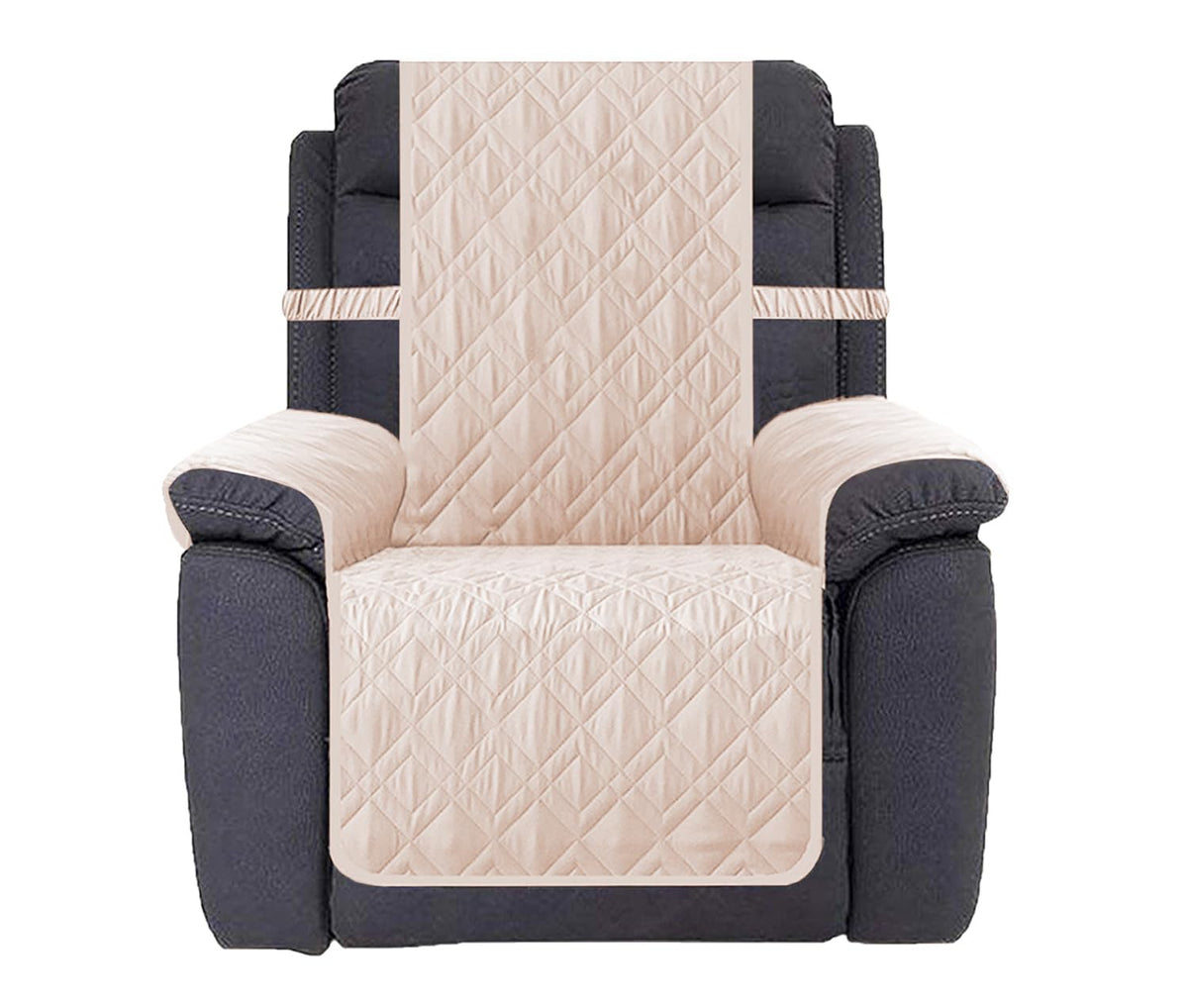 Ameritex Waterproof Nonslip Recliner Cover Stay in Place, Dog Chair Cover Furniture Protector, Ideal Recliner Slipcovers for Pets and Kids (Beige, 23")