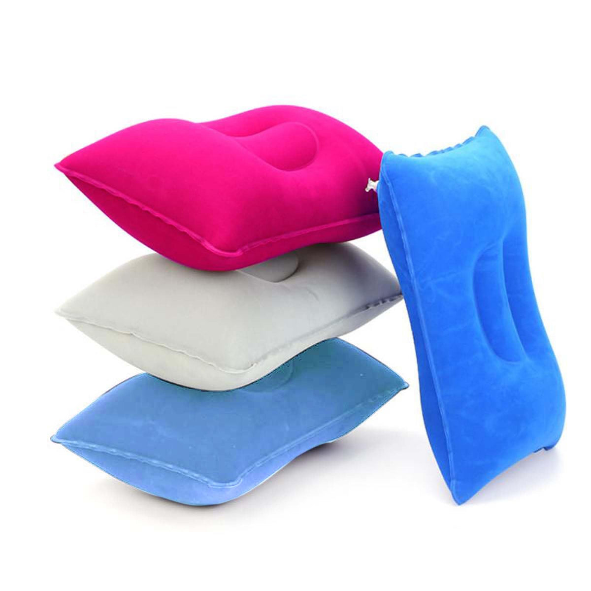 2Pack Ultralight A4 Size Inflatable Travel Pillow, Small Squared Flocked Fabric Air Pillow for Traveling, Holiday Trip, Hiking, Camping,Napping,Neck Lumbar Support(Gray)