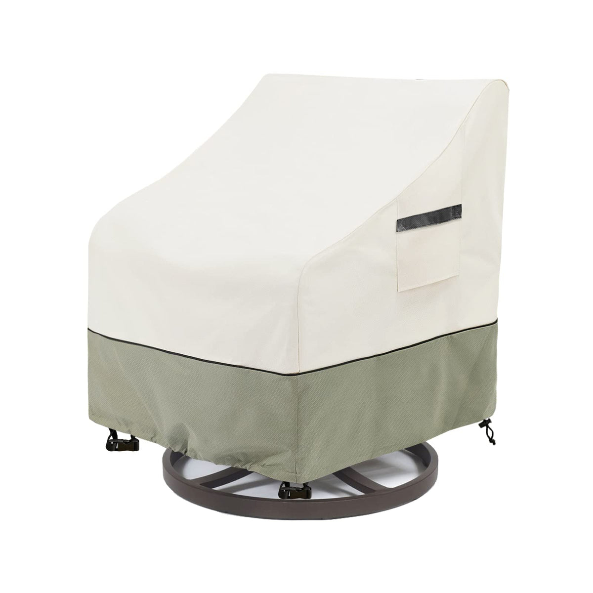 Outdoor Swivel Chair Covers 2 Pack,100% Waterproof Heavy Duty Outdoor Chair Covers,(33 W x 35 D x 38.5 H inches) Patio Furniture Cover for Swivel Patio Chair,White&Grayish Green