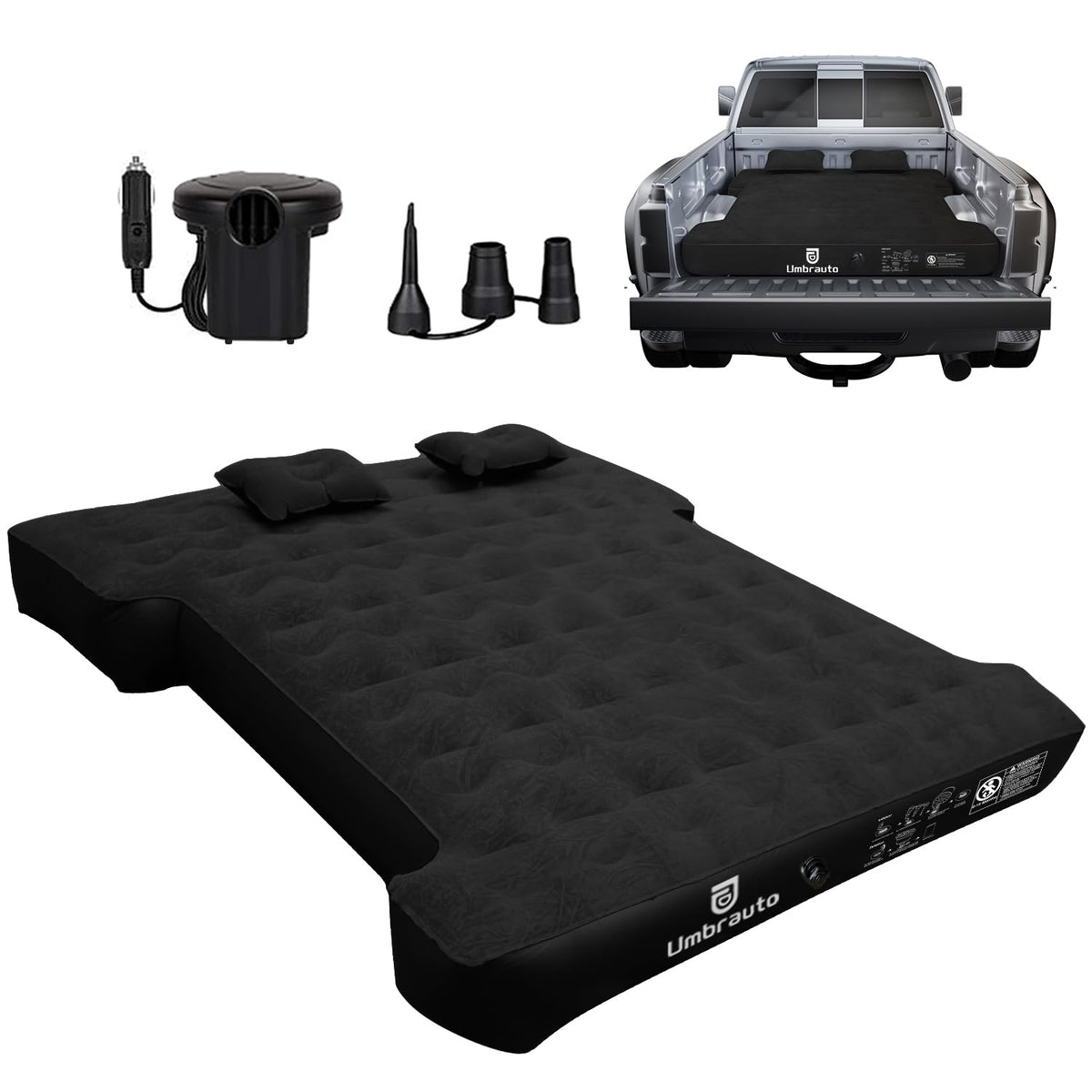 Umbrauto Air Mattress for 5.5-5.8 ft Full-Size Short Truck Beds, Inflatable Truck Tent Airbed with Pump, Pickup Camper Air Bed for Camping