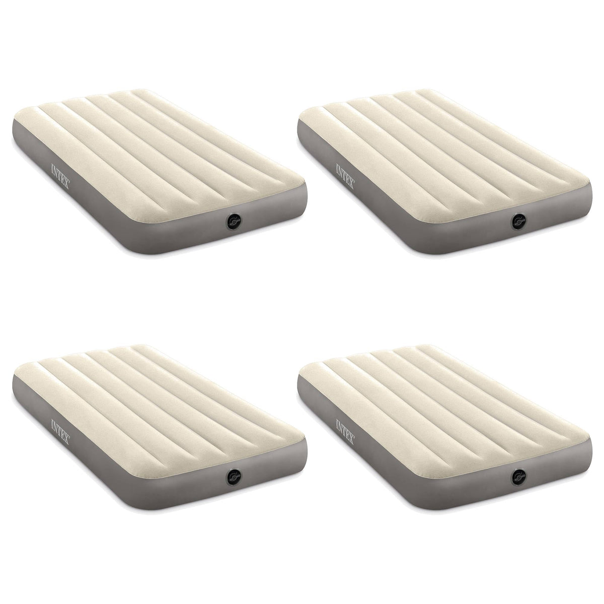 Intex 64103E Dura-Beam Standard Single-High Air Mattress: Fiber-Tech - Queen Size - 10in Bed Height - 600lb Weight Capacity - Pump Sold Separately