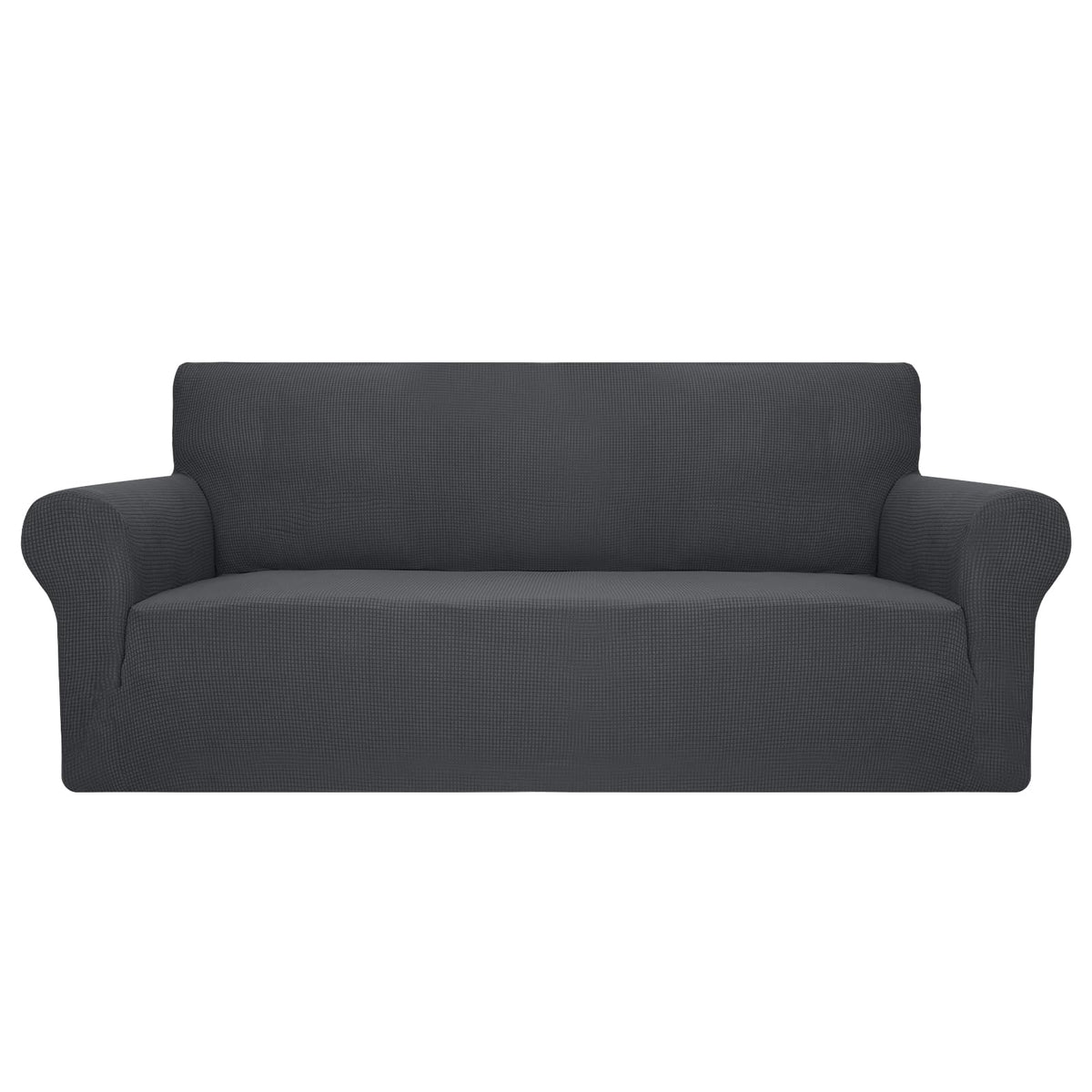 JIVINER Super Stretch Chair Sofa Slipcovers 1-Piece Jacquard Chair Covers for Living Room Soft Anti Slip 1 Seater Couch Furniture Protector Small Checks for Kids Pets (Chair, Light Gray)