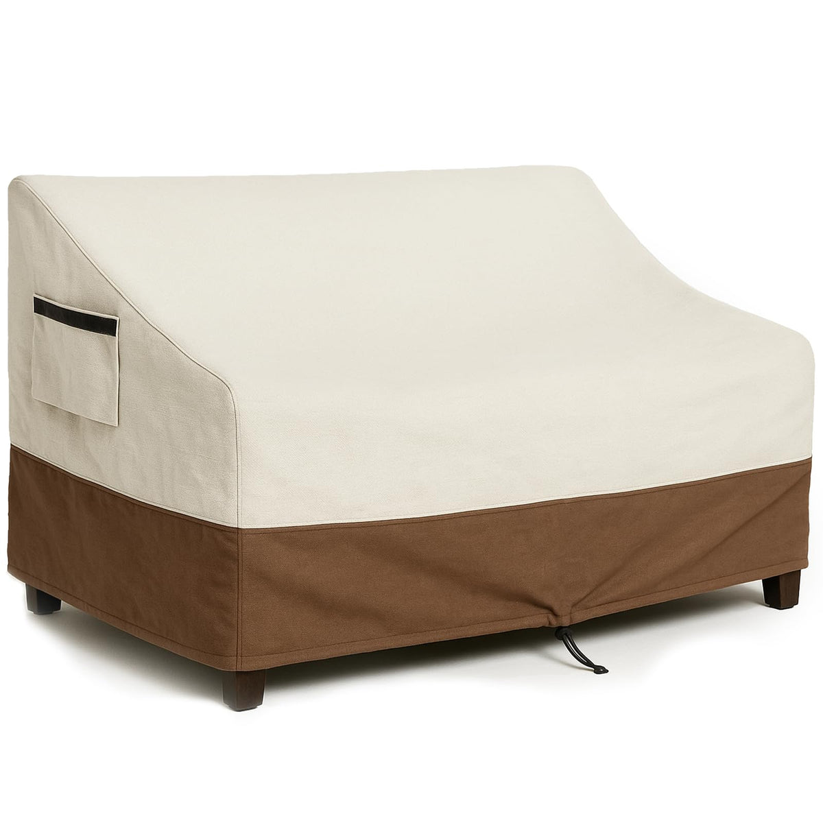 4-Piece Patio Furniture Cover Set, Waterproof Outdoor Furniture Covers for Loveseat, Patio Chairs & Coffee Table, Heavy-Duty 600D, Fade & UV-Resistant, Breathable, All-Season Protection, Beige&Brown
