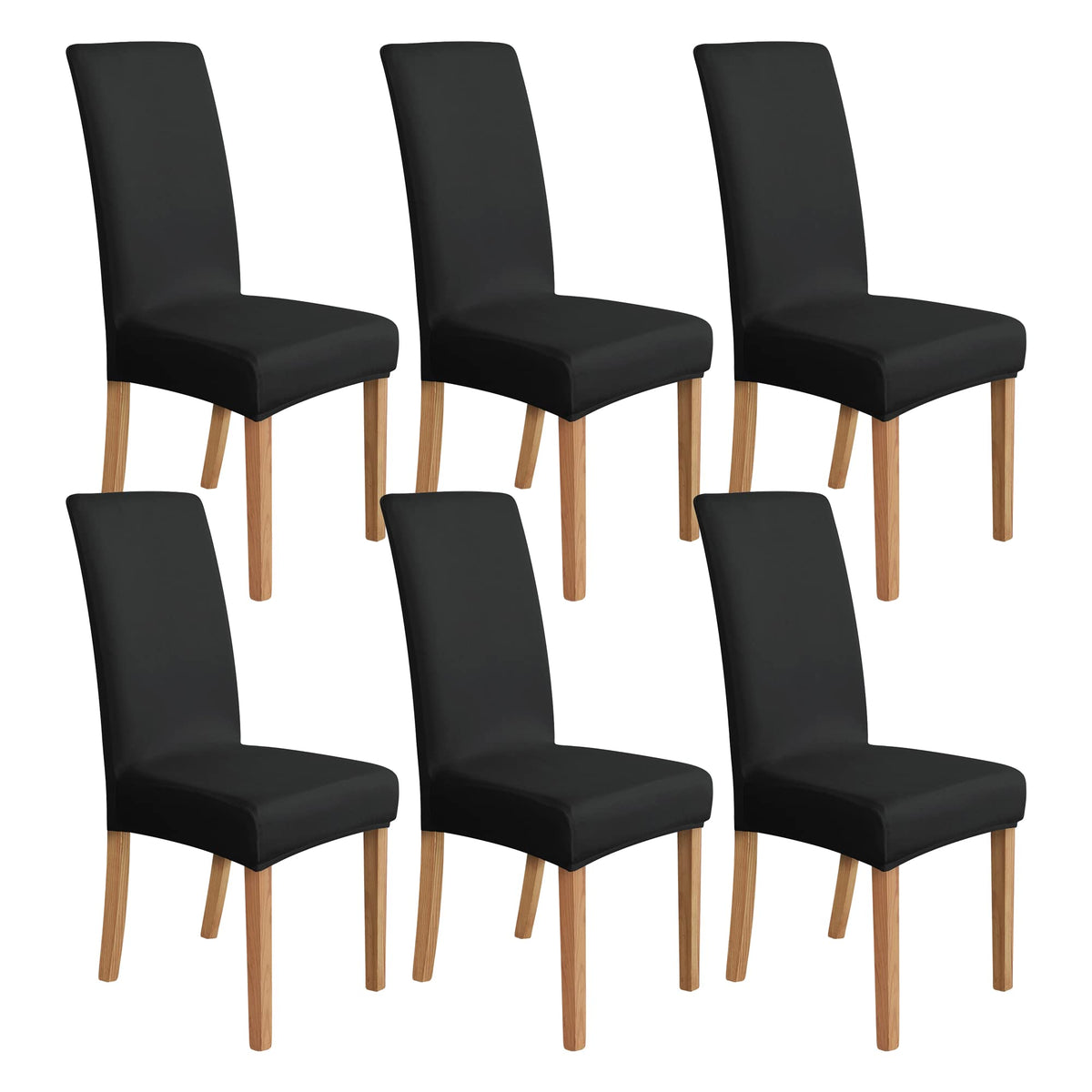 Amazon Basics Dining Chair Covers, Stretch Parson/Dining Chair Slipcover, Removable Washable Chair Protector for Home/Restaurant/Banquet, Light Grey, 6-Pack