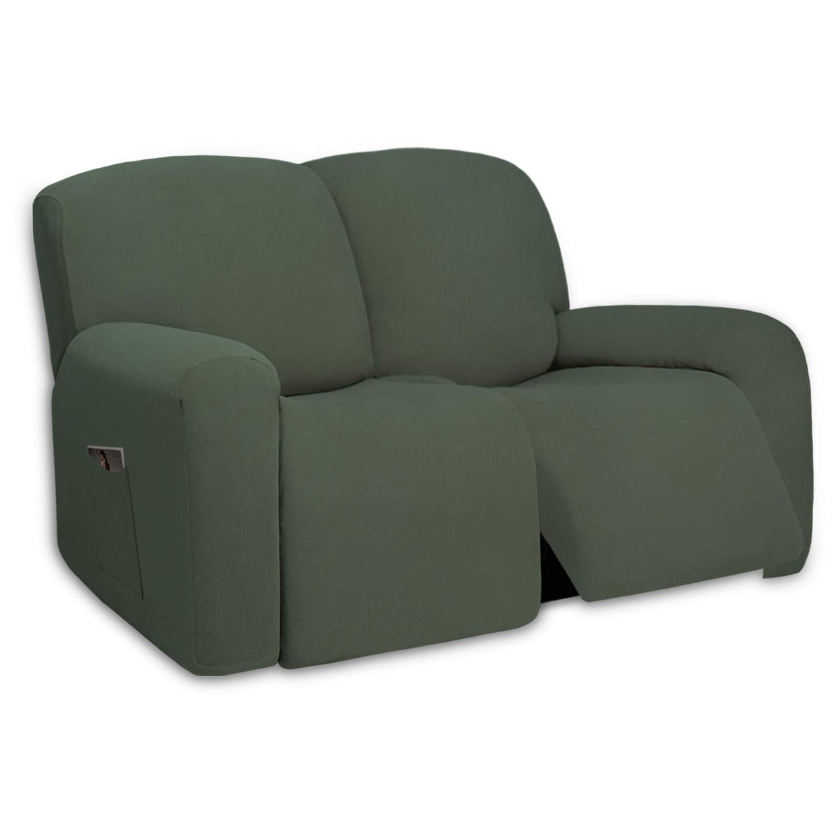 PureFit Super Stretch Chair Covers Fleece Couch Covers for Sofa Dark Gray