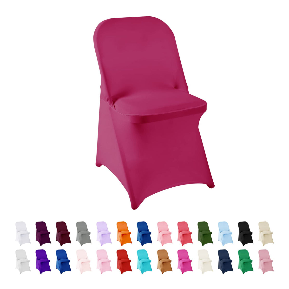 Spandex Chair Cover,25PCS,Living Room Folding Chair Covers,Removable Chair Covers Washable Protector Stretch Chair Cover for Party, Banquet,Wedding Event,Hotel(White)