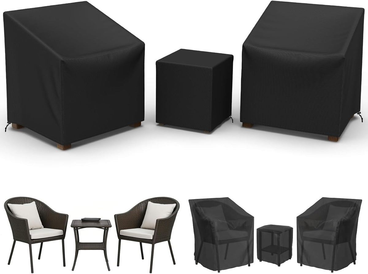 Gasadar Patio Chair Covers 2 Pack 32" W x 37" D x 36" H, Black