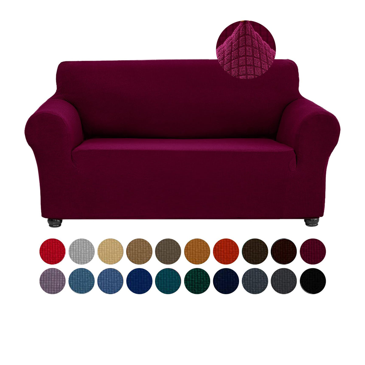 Joccun Stretch Chair Couch Cover,1-Piece Sofa Slipcover Spandex Jacquard Fabric Sofa Covers with Elastic Bottom,Washable Furniture Protector for Dogs,Cats,Kids(Armchair,Wide 35" - 55",Black)