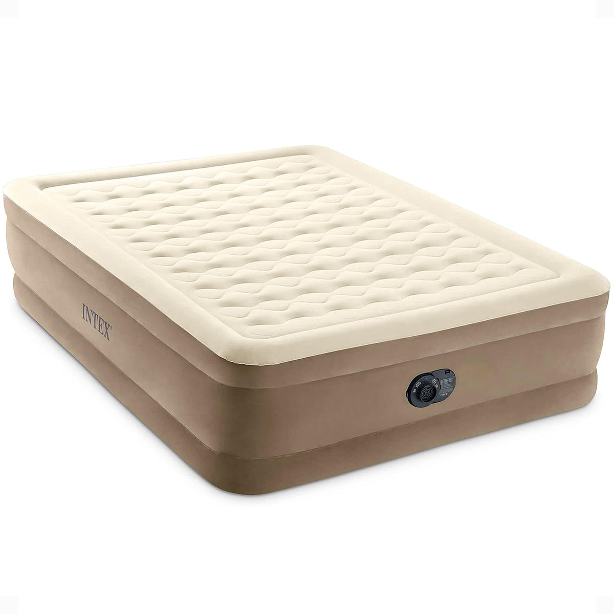INTEX Dura-Beam Deluxe 18" Queen Size Air Mattress with Built-in Pump