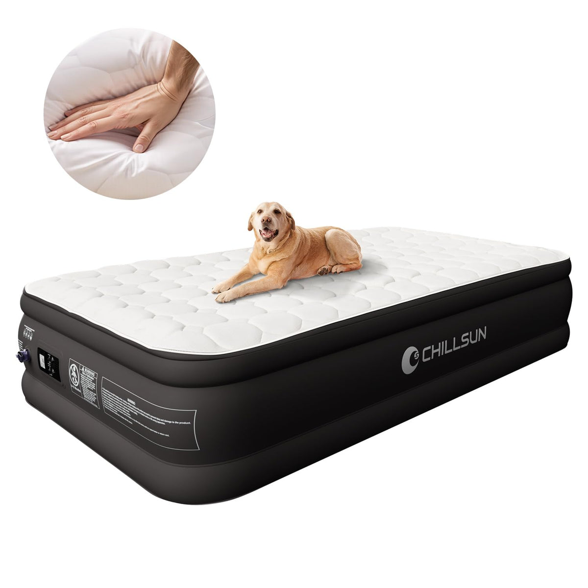 CHILLSUN 2026 Upgraded King Air Mattress with Built in Pump, 18" Raised Comfort Blow up Mattress, Luxury Air Bed Inflatable Mattress for Guests Home& Camping, Colchones Inflables 800lbs Max