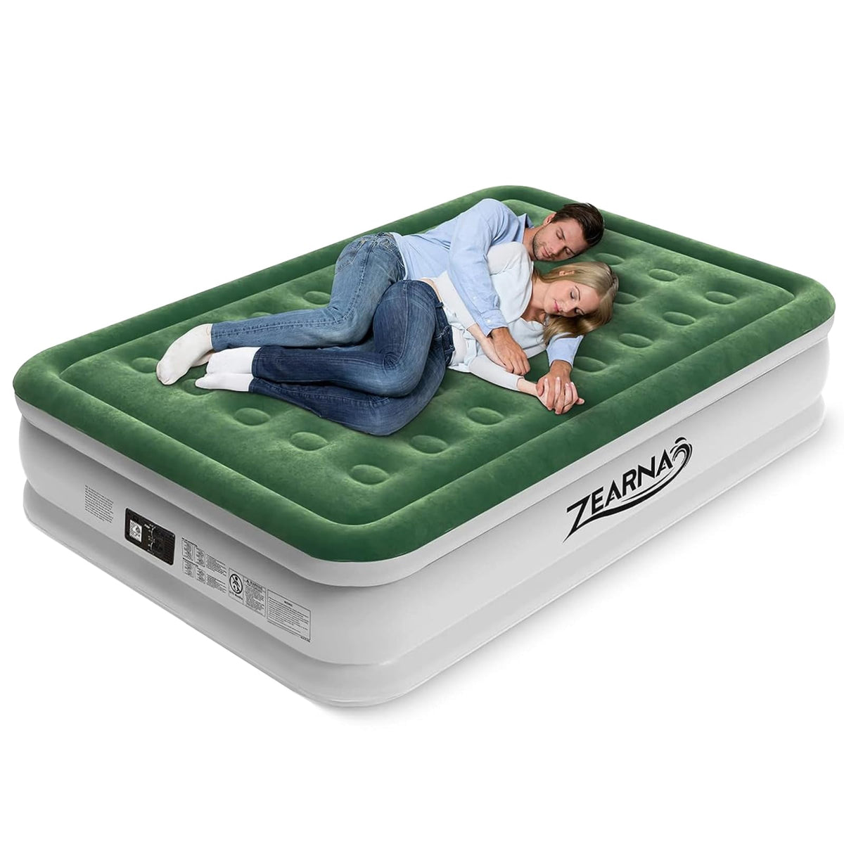 Zearna Air Mattress with Built in Pump - Upgraded Twin Blow Up Mattress, 2 Mins Quick Self Inflatable,18"/650lbs Max, Strong Support, for Camping,Home,Guests,Portable Travel