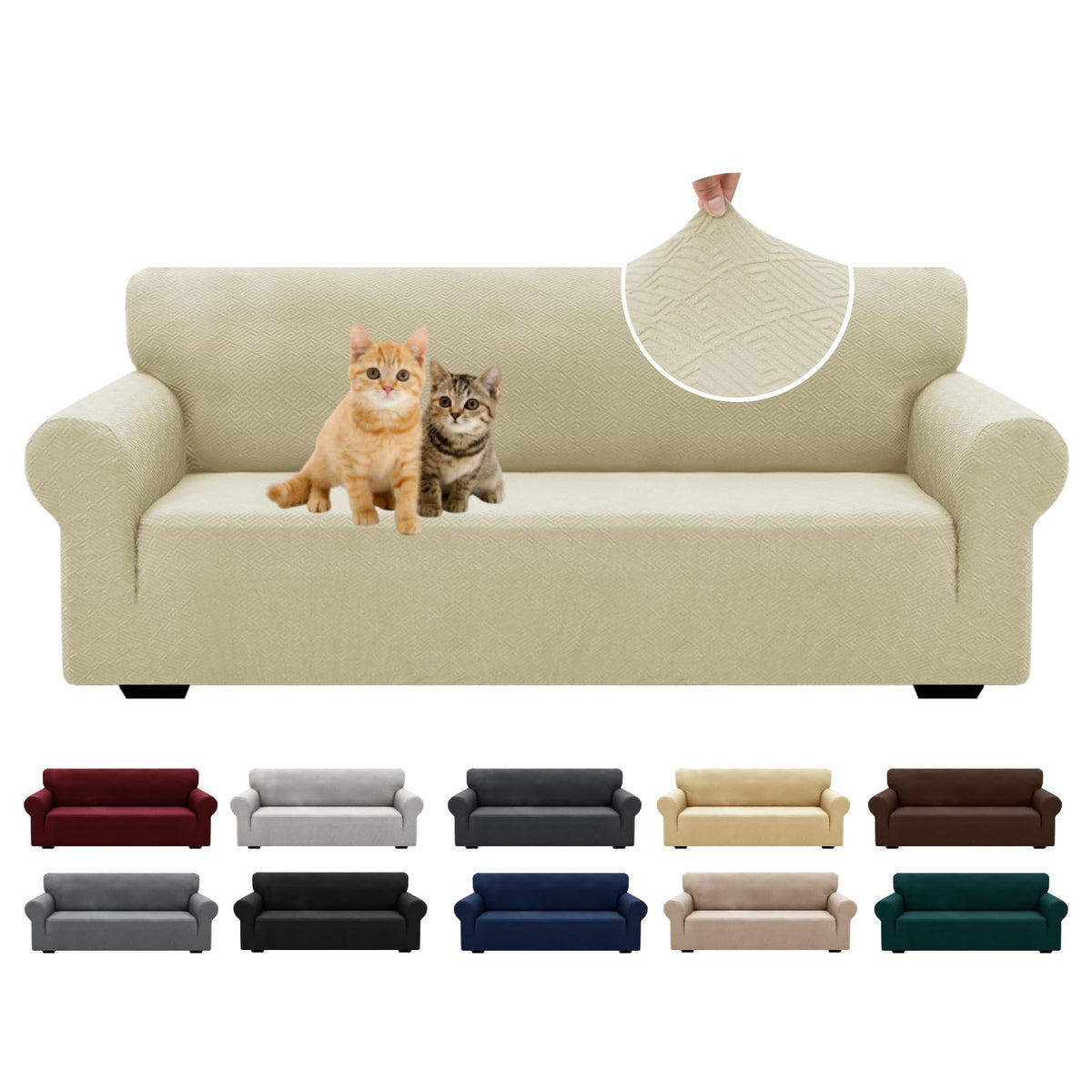 XINEAGE Stretch Jacquard Armchair Cover, Non Slip Sofa Slipcover for Dog