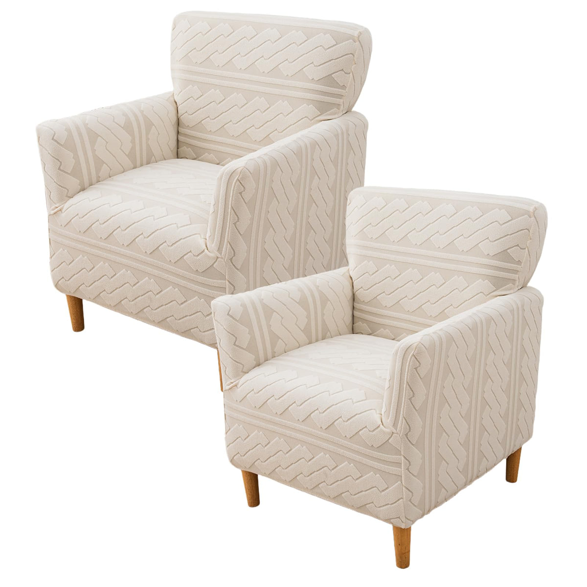 KRFOONN Chair Covers with Arms Armchair Slipcover for Living Room, Beige