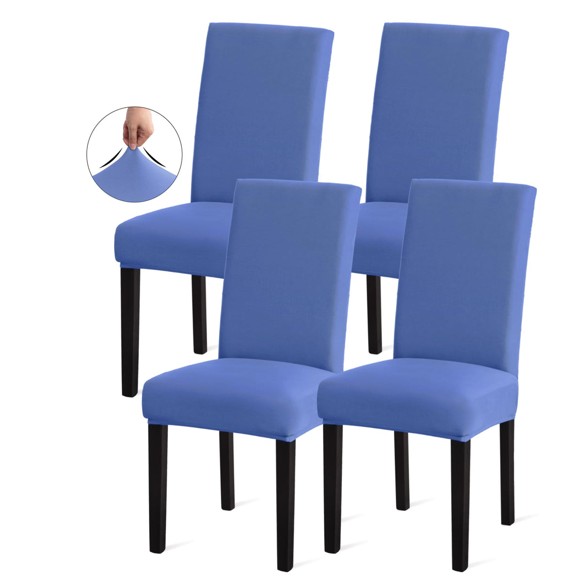 Sufdari Dining Chair Covers,Kitchen Cover,Parsons Slipcover,Spandex Protectors for Room Stretch Chairs Cover Set of 4 -Gray