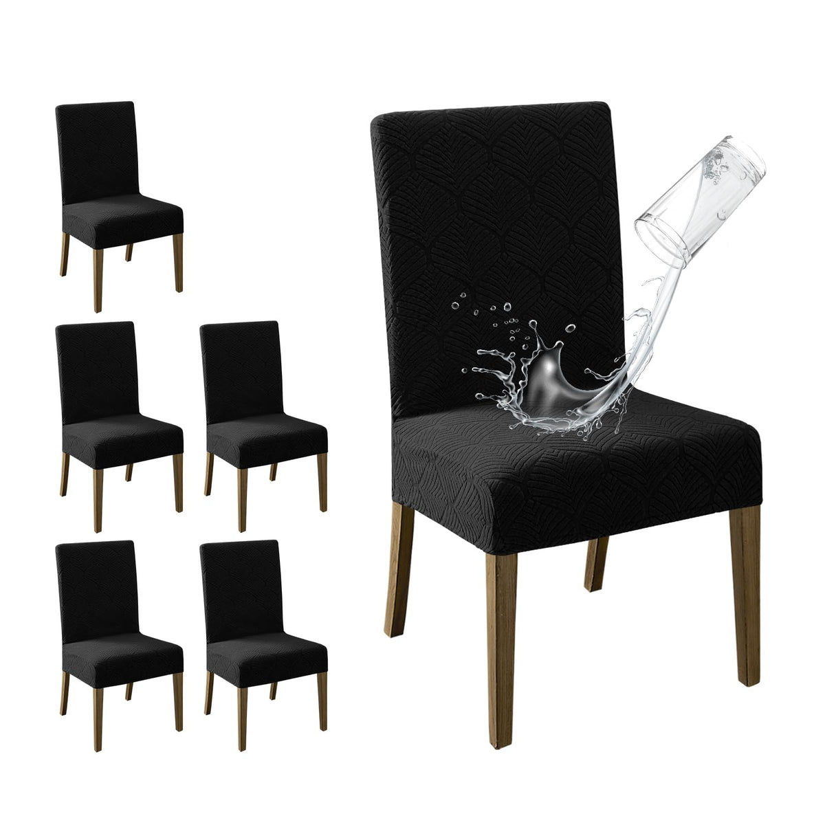 MOSAYT 100% Waterproof Dining Room Chair Covers Set of 4, Beige