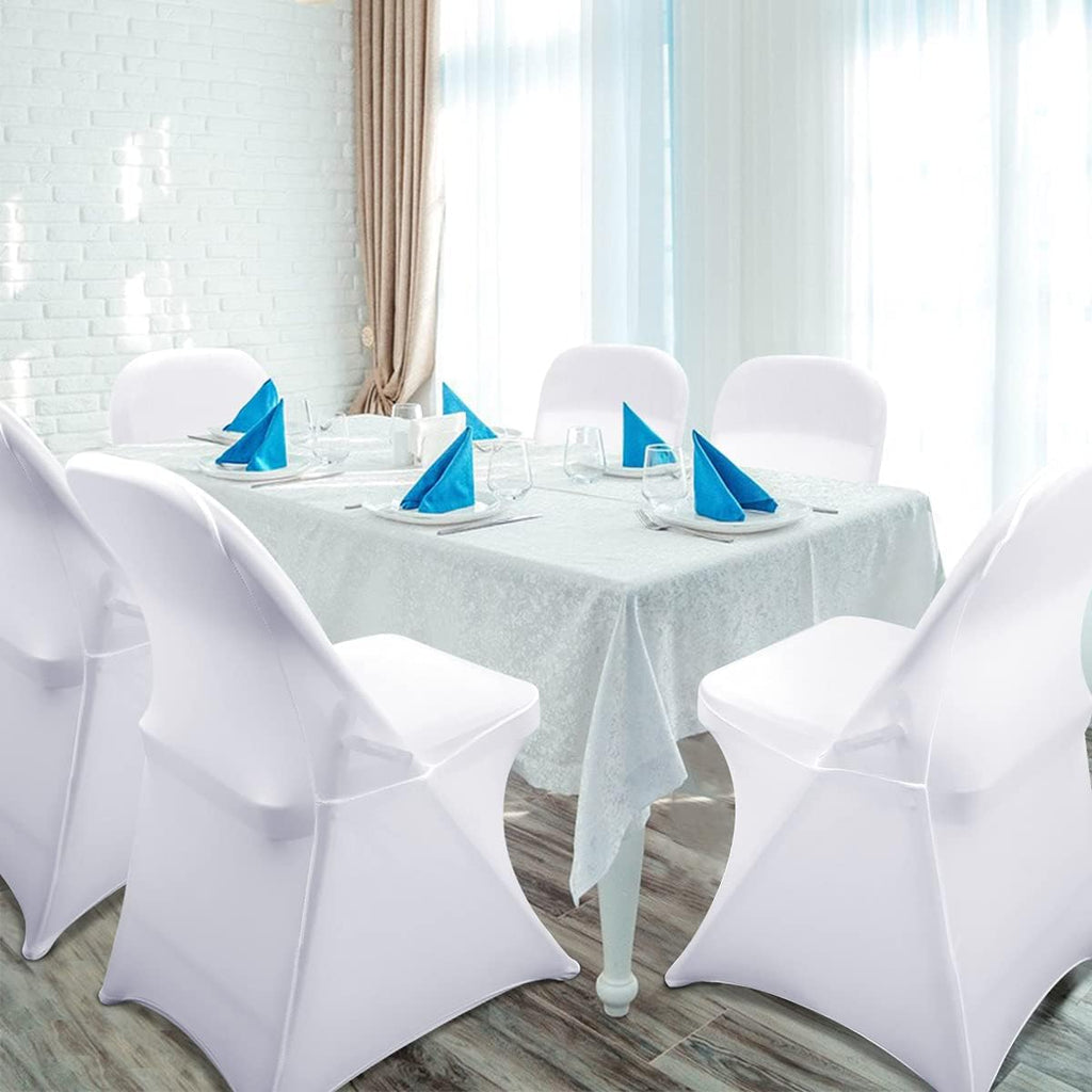 Babenest Stretch Spandex Folding Chair Covers for Wedding, 10PCS White