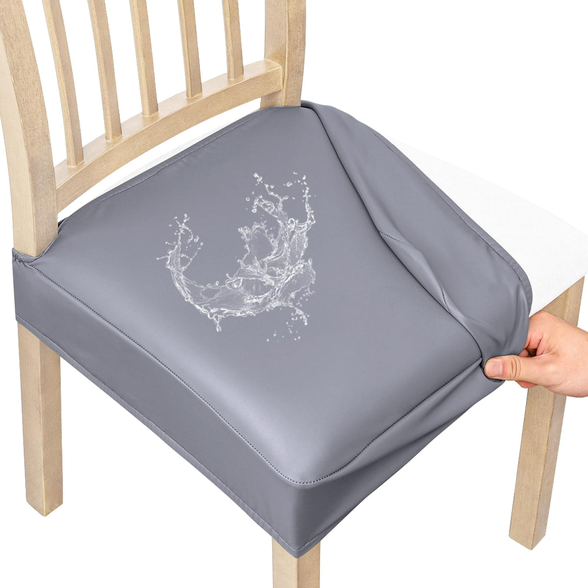 Smiry Waterproof Pu Leather Seat Covers for Dining Room Chairs Set of 4