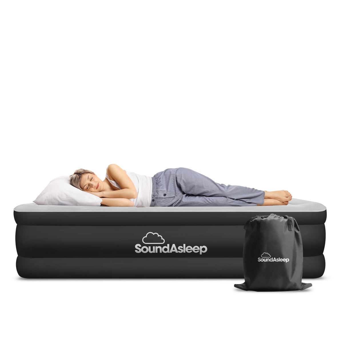 SoundAsleep Dream Series Raised Queen Air Mattress, Built-in Pump, Blue