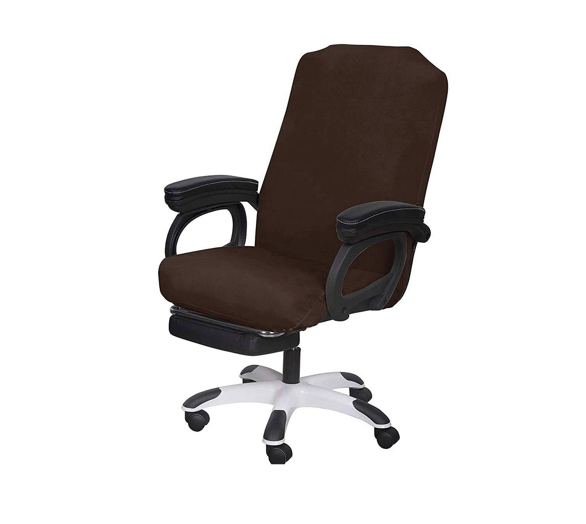 SARAFLORA Office Chair Cover- Large, Black- Removable Computer Cover for with Zipper Universal Rotating Desk High Back Seat Washable Protector Pets