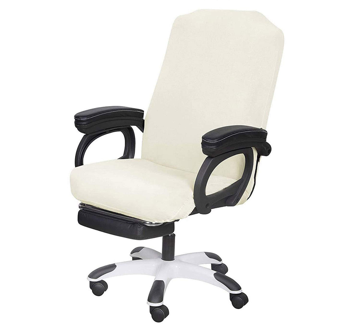 SARAFLORA Office Chair Cover- Large, Black- Removable Computer Cover for with Zipper Universal Rotating Desk High Back Seat Washable Protector Pets