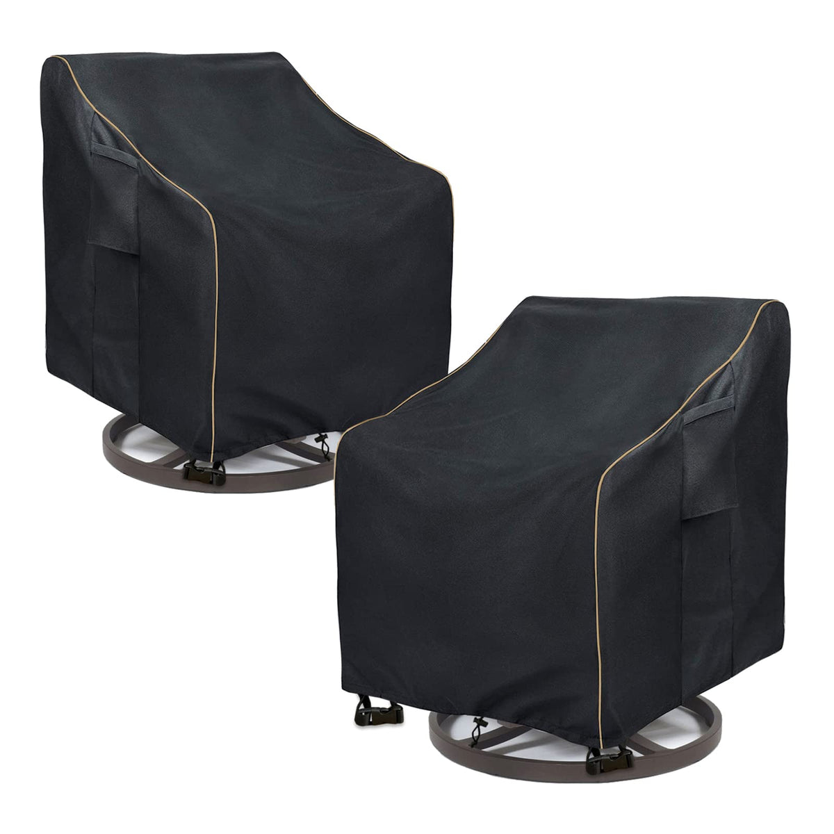 Outdoor Swivel Chair Covers 2 Pack,100% Waterproof Heavy Duty Outdoor Chair Covers,(33 W x 35 D x 38.5 H inches) Patio Furniture Cover for Swivel Patio Chair,White&Grayish Green