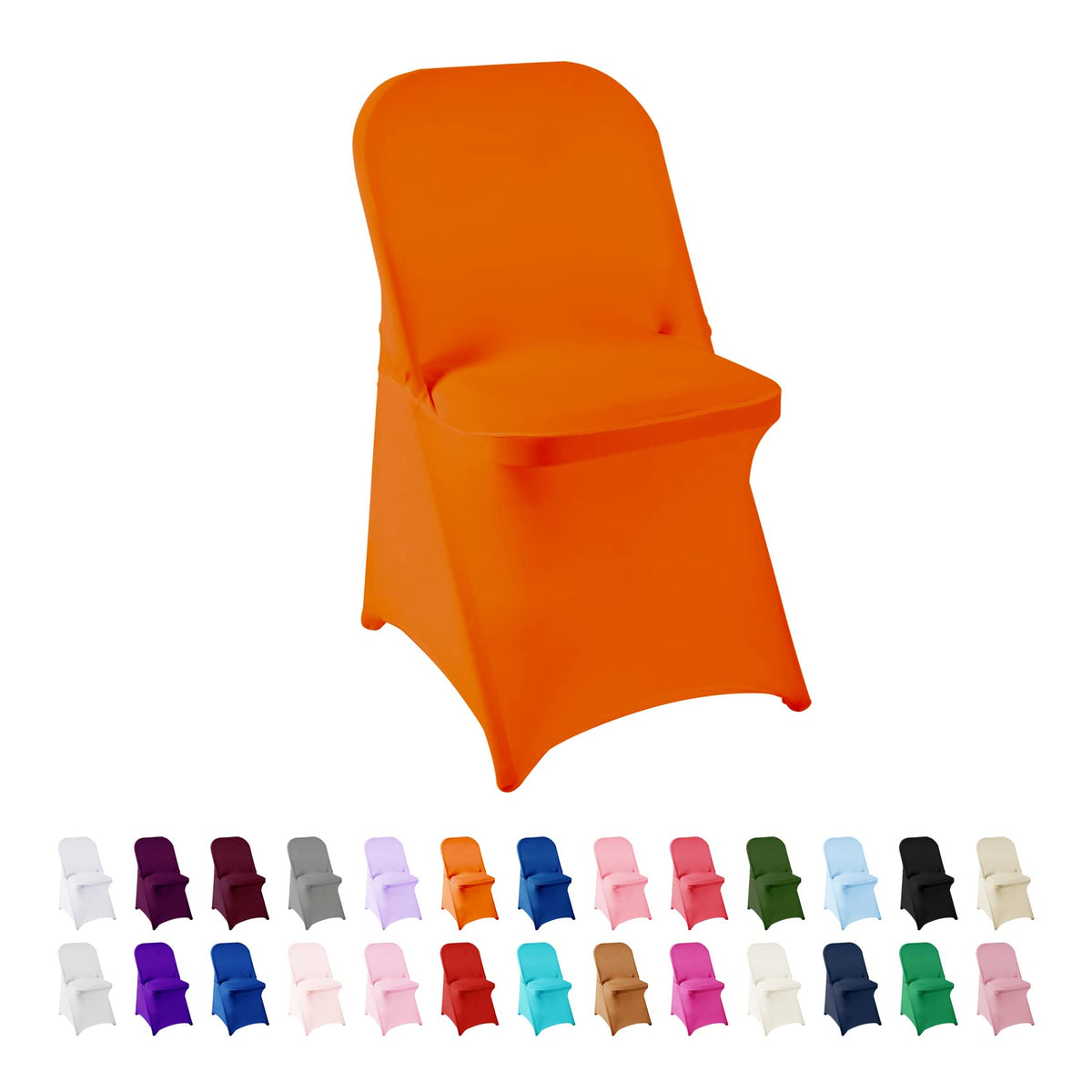 Spandex Chair Cover,25PCS,Living Room Folding Chair Covers,Removable Chair Covers Washable Protector Stretch Chair Cover for Party, Banquet,Wedding Event,Hotel(White)