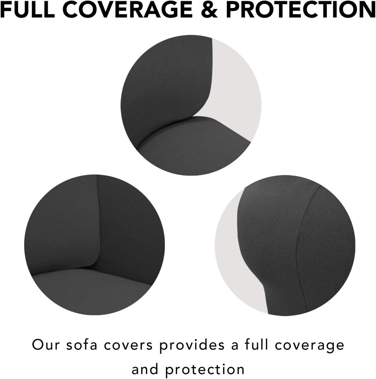PureFit Super Stretch Chair Covers Fleece Couch Covers for Sofa Dark Gray