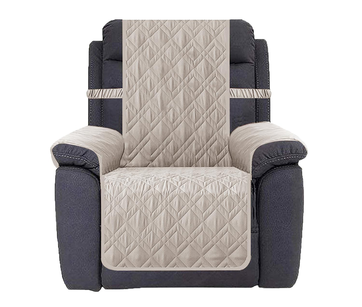 Ameritex Waterproof Nonslip Recliner Cover Stay in Place, Dog Chair Cover Furniture Protector, Ideal Recliner Slipcovers for Pets and Kids (Beige, 23")
