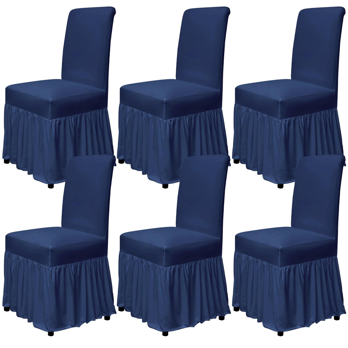 molasofa Chair Covers for Dining Room Set of 4 Stretch Chair Slipcovers with Skirt for Kitchen Seat Protectors Wedding Banquet Decor Kids Pets Spandex Fabric Washable (4pcs, Beige)