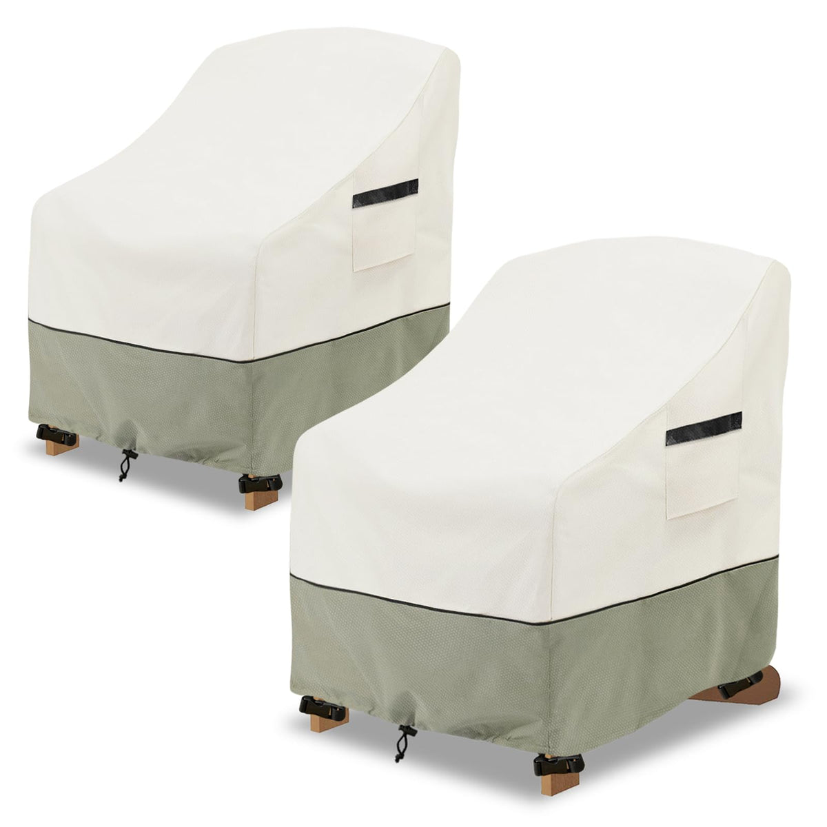Outdoor Swivel Chair Covers 2 Pack,100% Waterproof Heavy Duty Outdoor Chair Covers,(33 W x 35 D x 38.5 H inches) Patio Furniture Cover for Swivel Patio Chair,White&Grayish Green