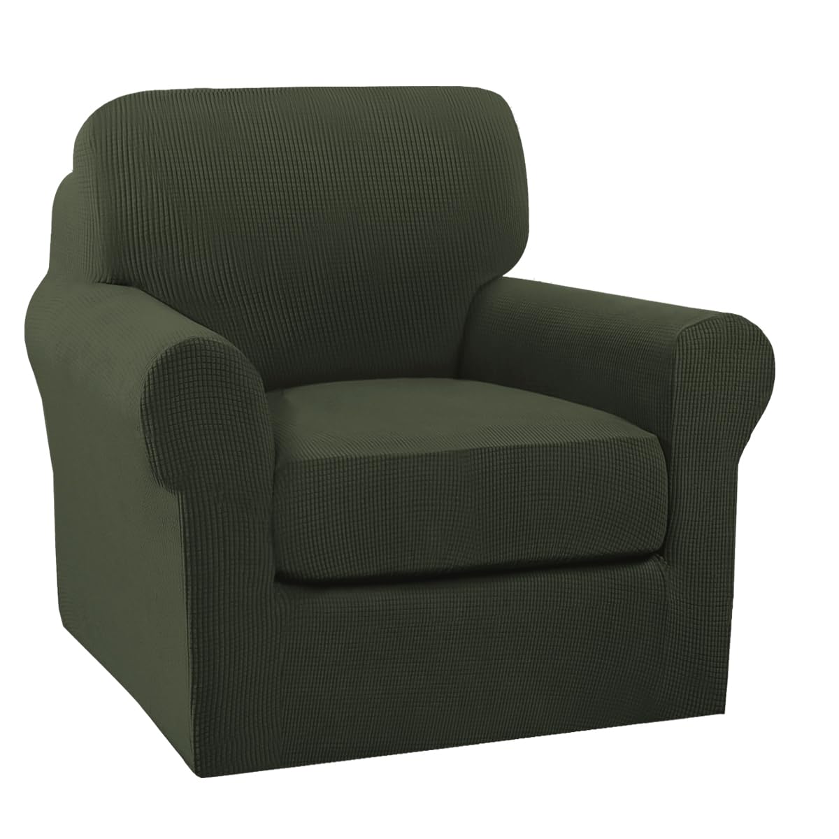 Turquoize 2 Piece Chair Covers for Living Room Armchair Cover Armchair Slipcovers with Arms Feature Thick Jacquard Fabric (Chair,Biscotti Beige)