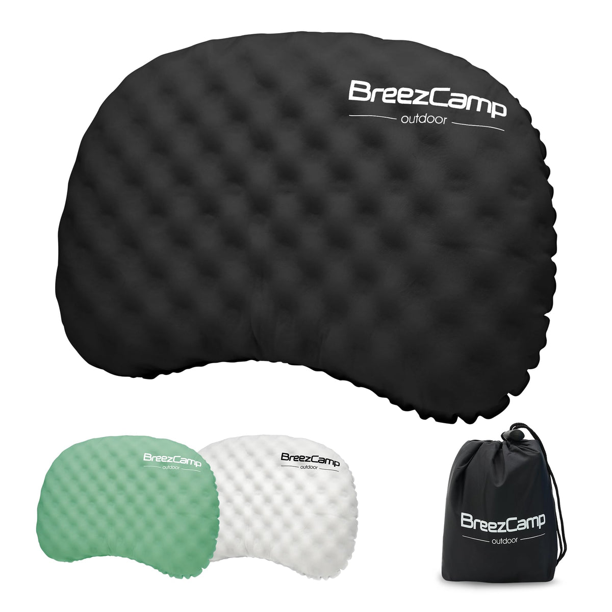 Inflatable Camping Pillow, Travel Blow Up Air Pillow, Neck Lumbar Support Ultralight Compact Pillow for Outdoor Hiking Backpacking Car Beach Airplane Sleeping Essentials, Black