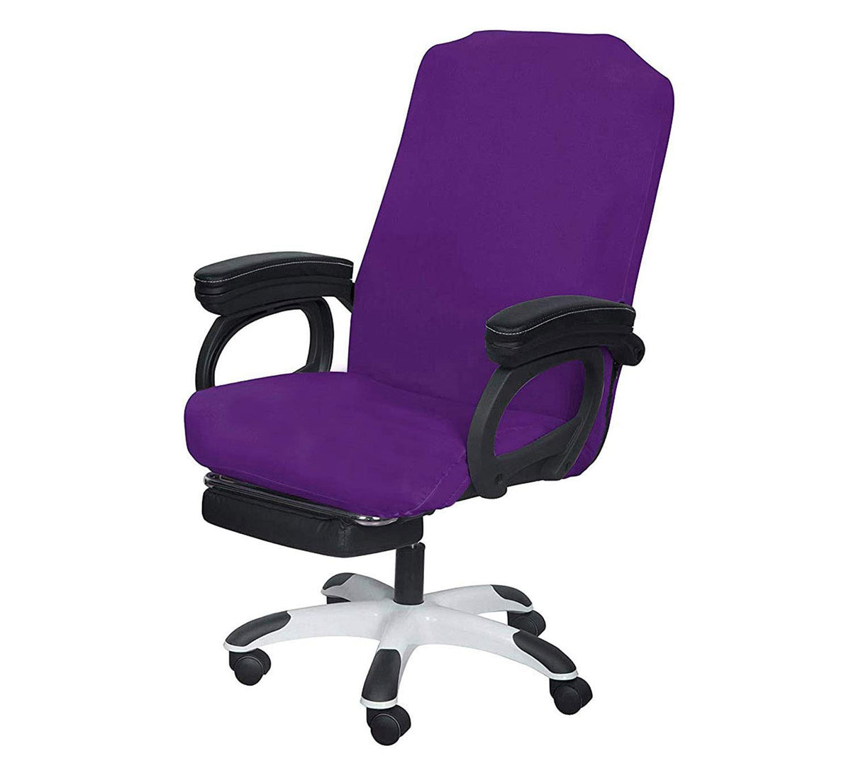 SARAFLORA Office Chair Cover- Large, Black- Removable Computer Cover for with Zipper Universal Rotating Desk High Back Seat Washable Protector Pets