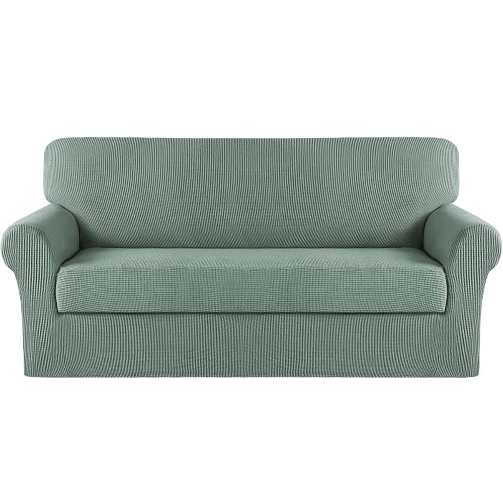 Turquoize 2 Piece Chair Covers for Living Room Armchair Cover Armchair Slipcovers with Arms Feature Thick Jacquard Fabric (Chair,Biscotti Beige)