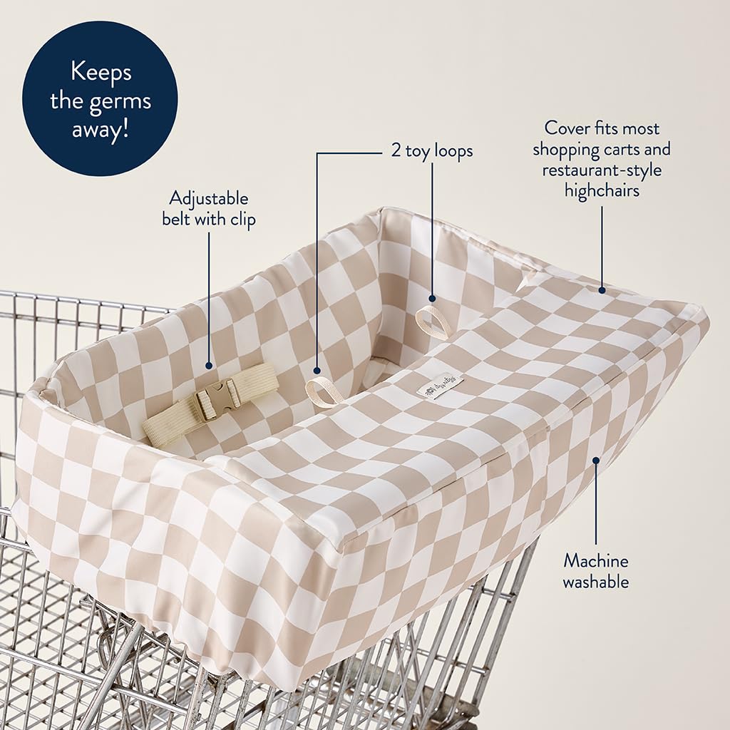 Itzy Ritzy Shopping Cart & High Chair Cover, Baby Seat Cover (Checkerboard)