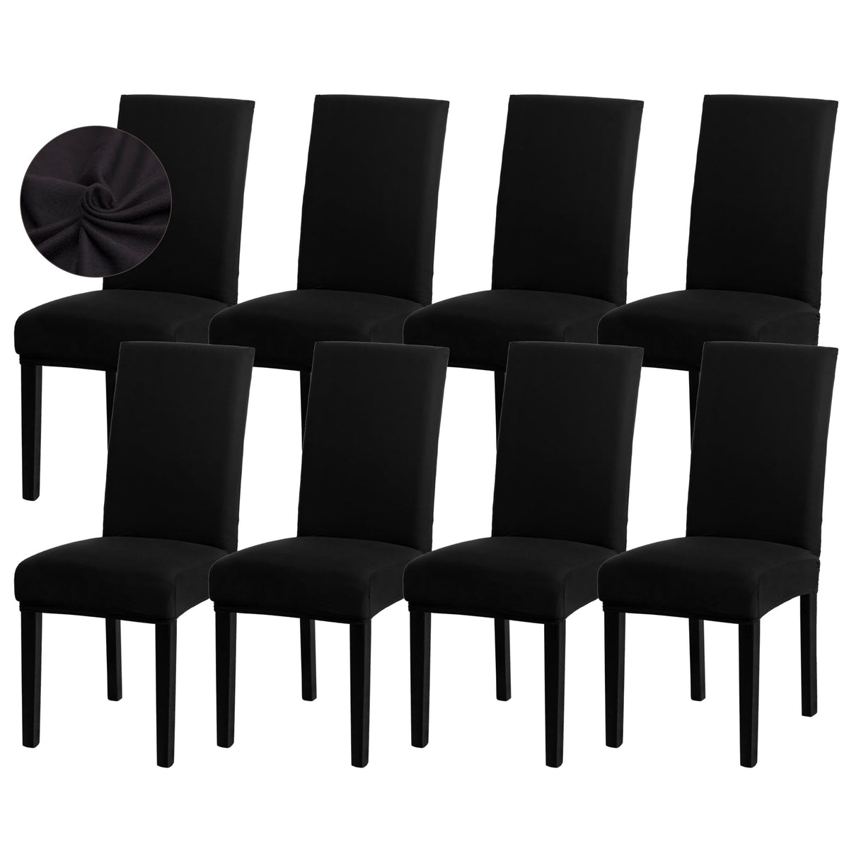Sufdari Dining Chair Covers,Kitchen Cover,Parsons Slipcover,Spandex Protectors for Room Stretch Chairs Cover Set of 4 -Gray