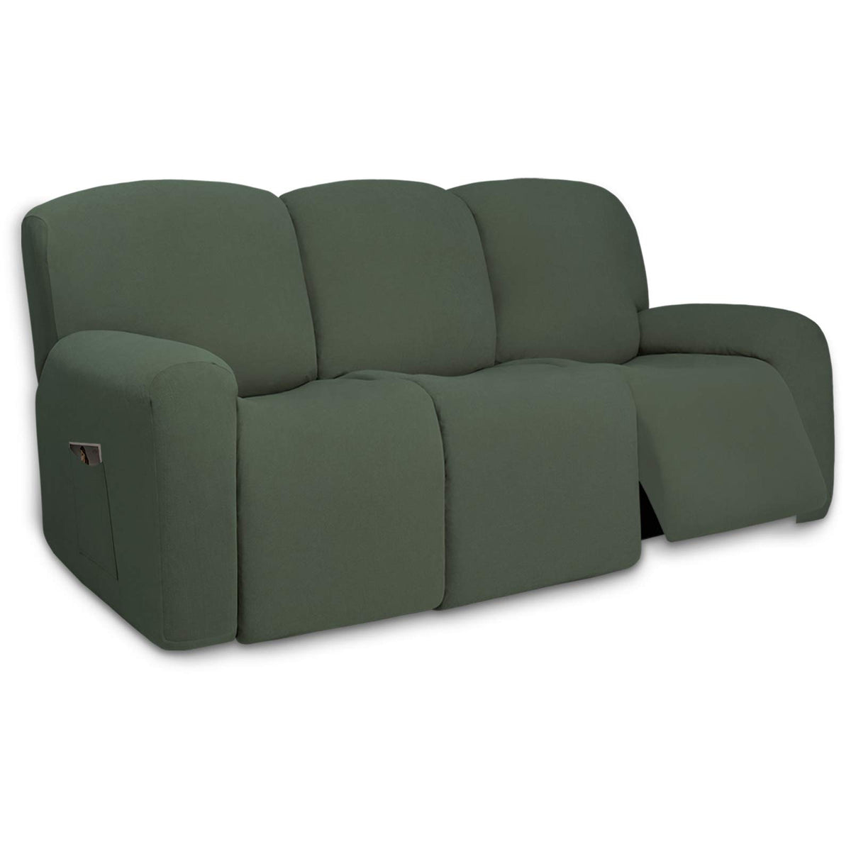 PureFit Super Stretch Chair Covers Fleece Couch Covers for Sofa Dark Gray
