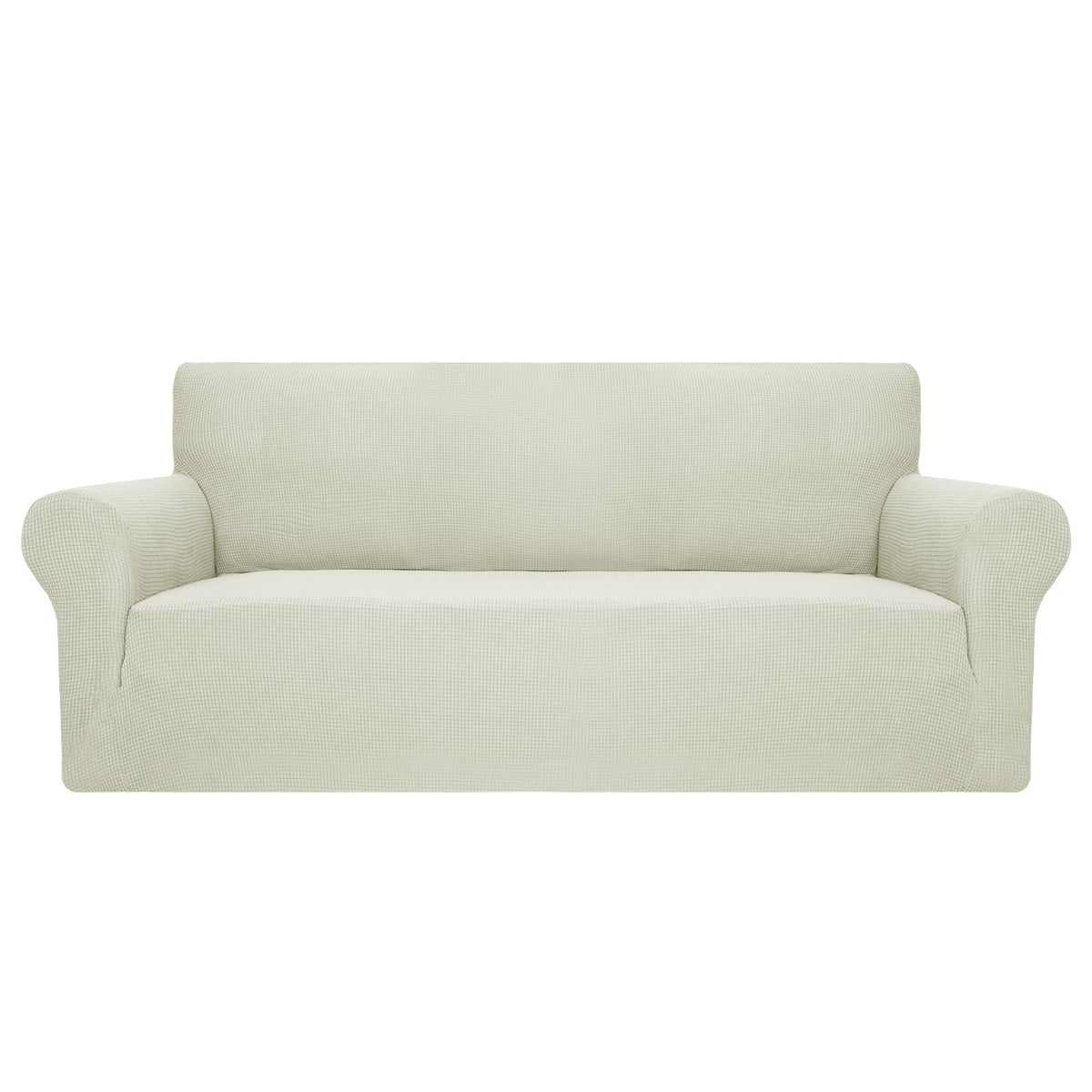 JIVINER Super Stretch Chair Sofa Slipcovers 1-Piece Jacquard Chair Covers for Living Room Soft Anti Slip 1 Seater Couch Furniture Protector Small Checks for Kids Pets (Chair, Light Gray)