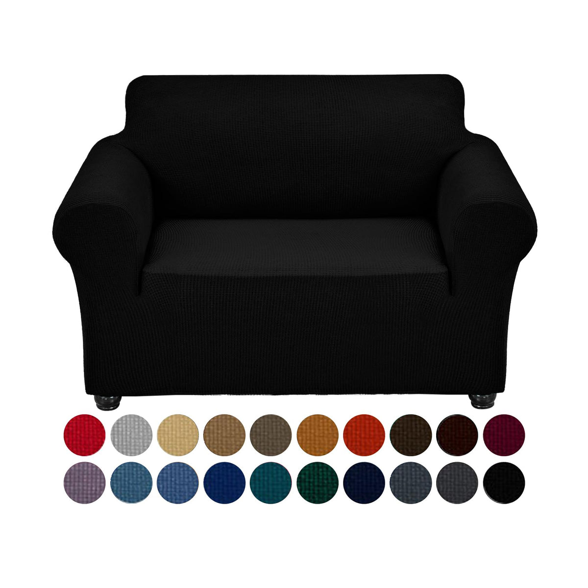 Joccun Stretch Chair Couch Cover,1-Piece Sofa Slipcover Spandex Jacquard Fabric Sofa Covers with Elastic Bottom,Washable Furniture Protector for Dogs,Cats,Kids(Armchair,Wide 35" - 55",Black)