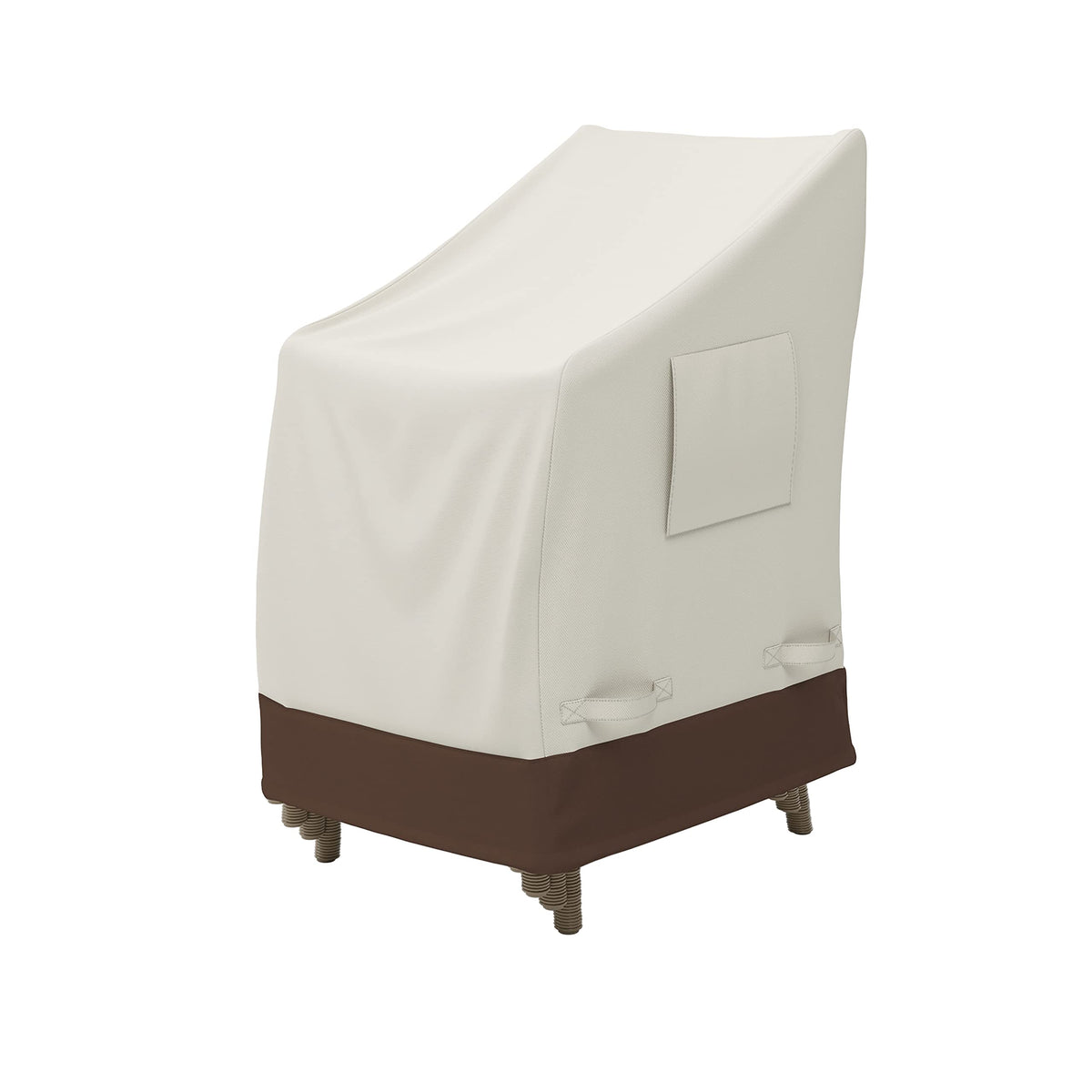 Amazon Basics Outdoor Stackable Chairs Cover, Waterproof, Anti-UV, Weather Resistant, Durable, Beige/Tan