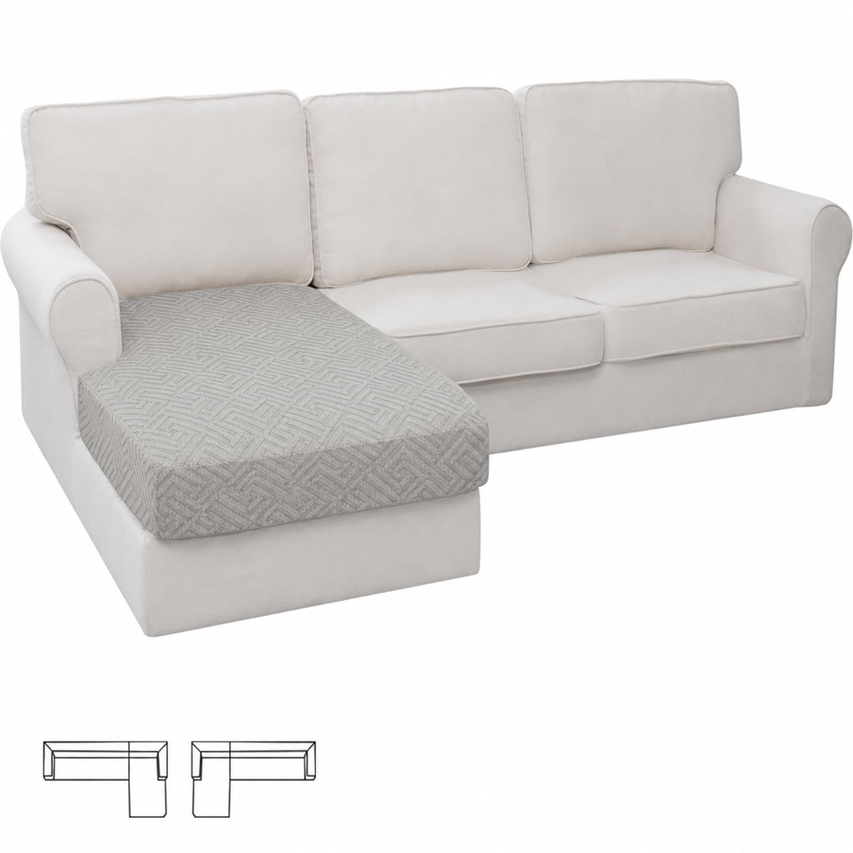 XINEAGE 2-Piece Stretch Armchair Sofa Cover, Washable Couch Covers for Dog