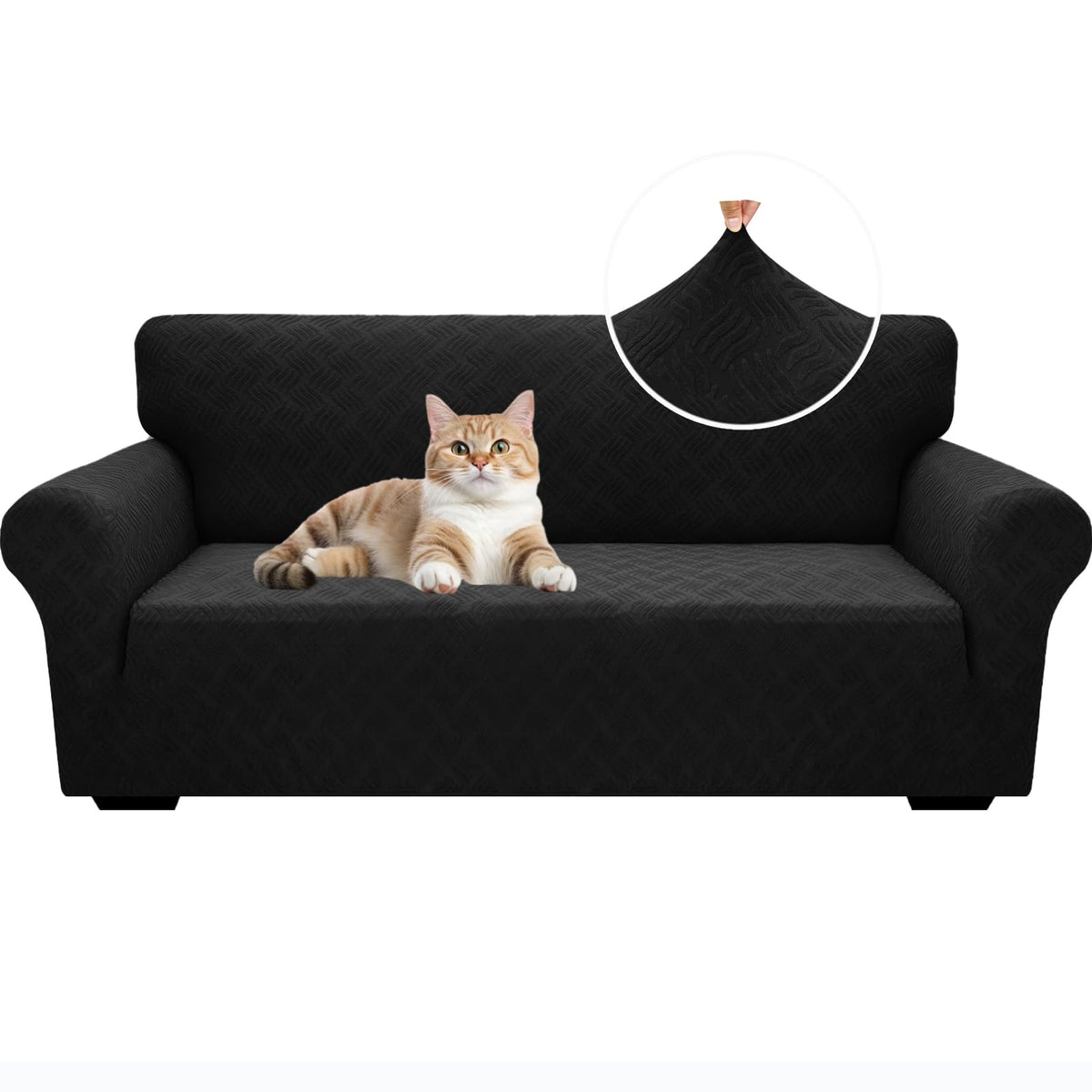 YEMYHOM Couch Cover Latest Jacquard Design High Stretch Sofa Chair Covers for Living Room, Pet Dog Cat Proof Armchair Slipcover Non Slip Magic Elastic Furniture Protector (Chair, Light Gray)