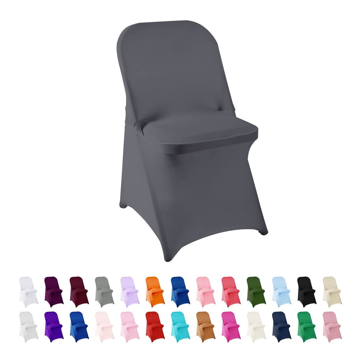 Spandex Chair Cover,25PCS,Living Room Folding Chair Covers,Removable Chair Covers Washable Protector Stretch Chair Cover for Party, Banquet,Wedding Event,Hotel(White)