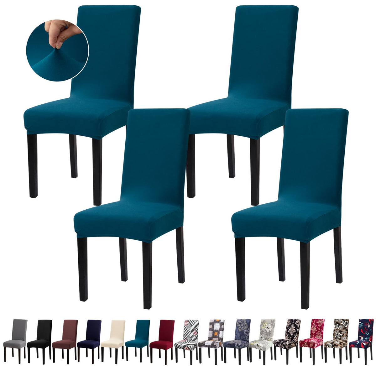 Chair Covers, Stretch Dining Room Chair Covers Set of 6, Removable Washable Dining Chair Slipcovers for Home, Hotel, Banquet