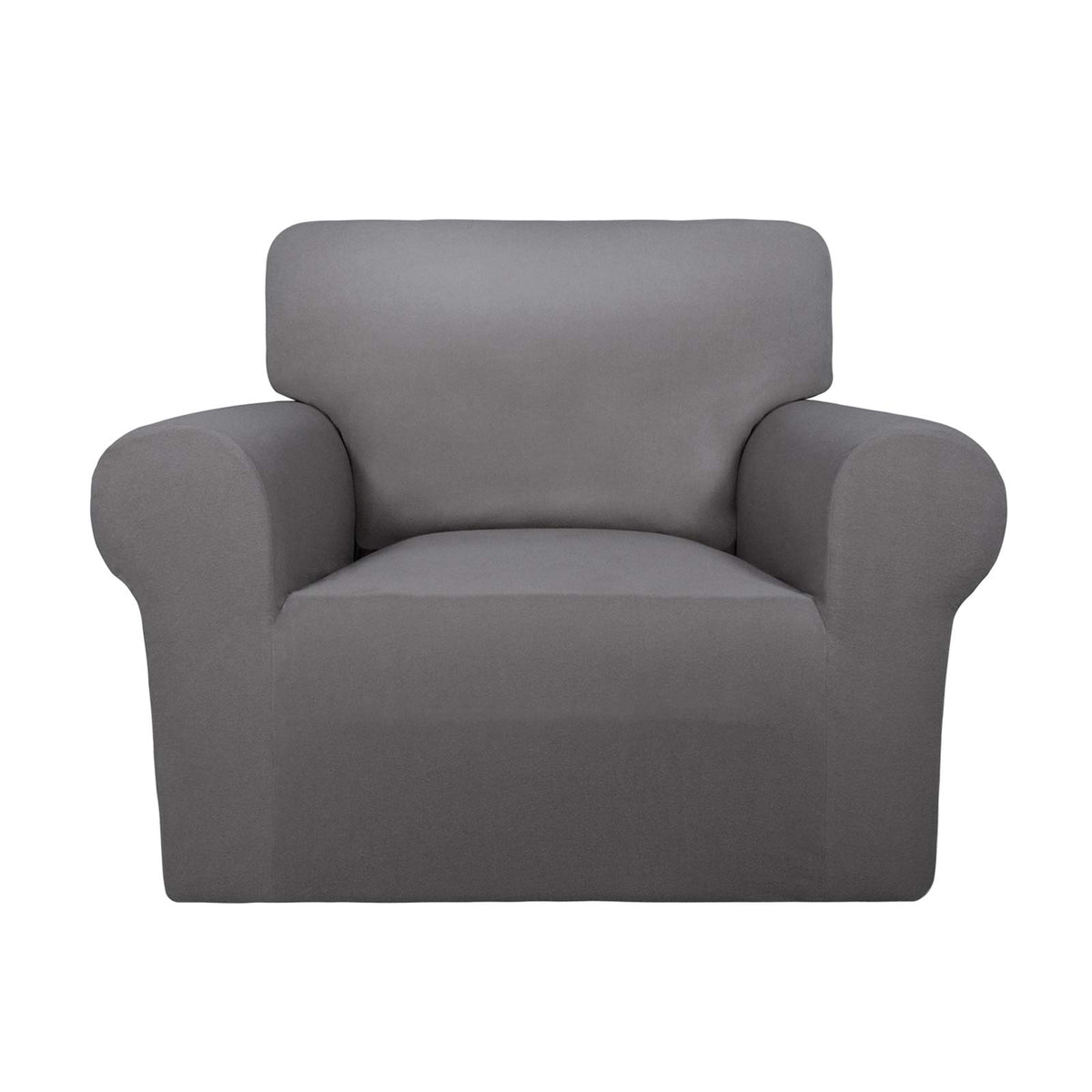 PureFit Super Stretch Chair Covers Fleece Couch Covers for Sofa Dark Gray