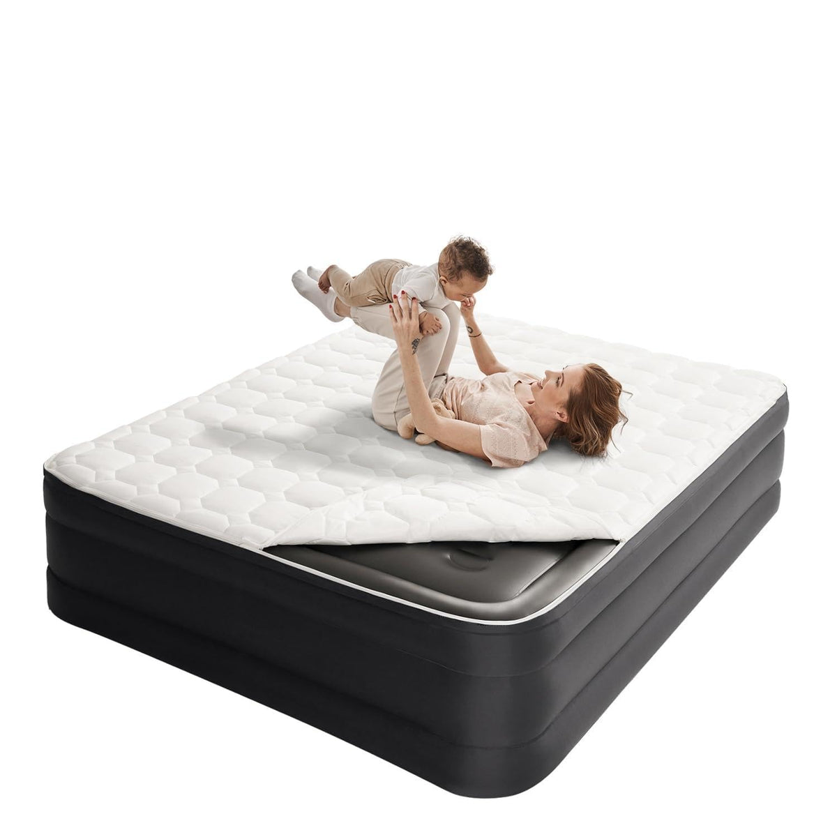 CHILLSUN 2026 Upgraded King Air Mattress with Built in Pump, 18" Raised Comfort Blow up Mattress, Luxury Air Bed Inflatable Mattress for Guests Home& Camping, Colchones Inflables 800lbs Max
