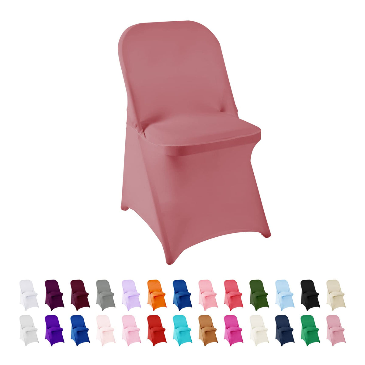 Spandex Chair Cover,25PCS,Living Room Folding Chair Covers,Removable Chair Covers Washable Protector Stretch Chair Cover for Party, Banquet,Wedding Event,Hotel(White)